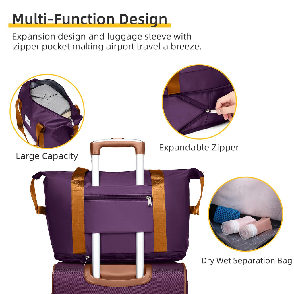 LARVENDER Expandable 5-Piece Spinner Luggage Set -  by Handbags Specialist Headquarter | Available at Handbags Specialist Headquarter