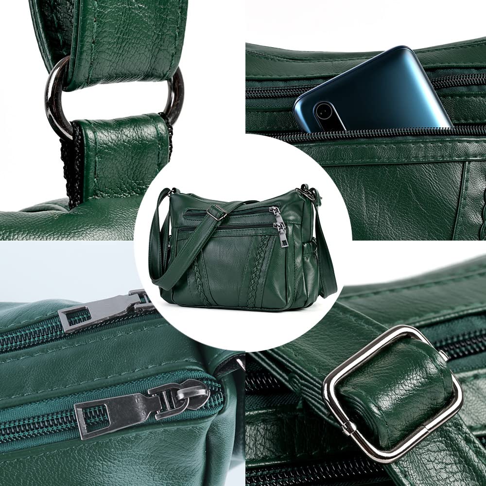 ELDA Chic Crossbody: Soft PU Leather Multi-Pocket Bag - Handbags by Handbags Specialist Headquarter | Available at Handbags Specialist Headquarter