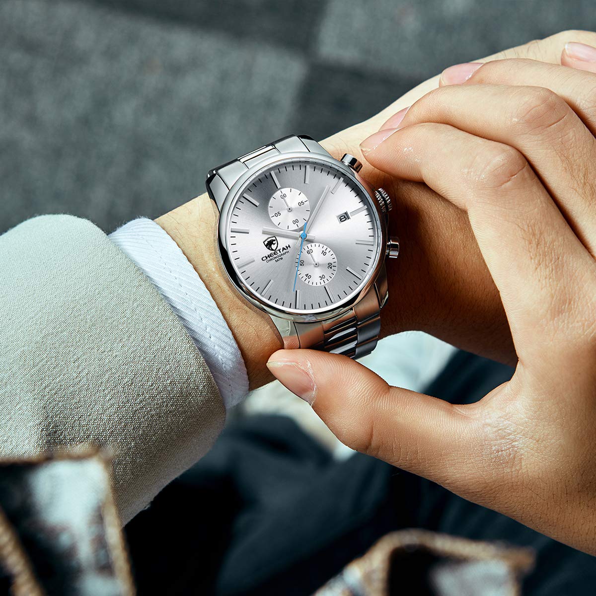 Golden Hour Elite Chrono Steel Men’s Quartz Watch