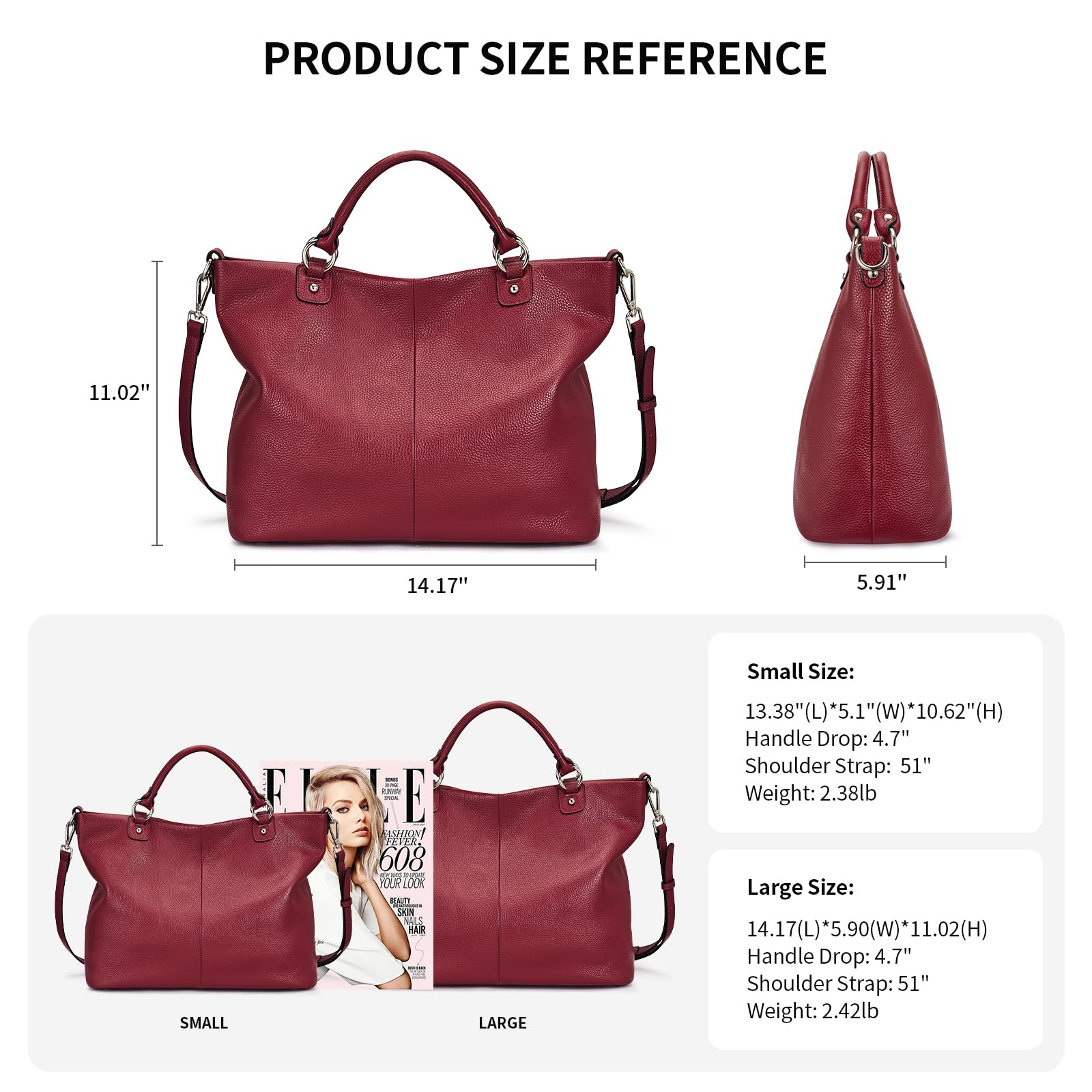Kattee Women's Leather Tote Bag