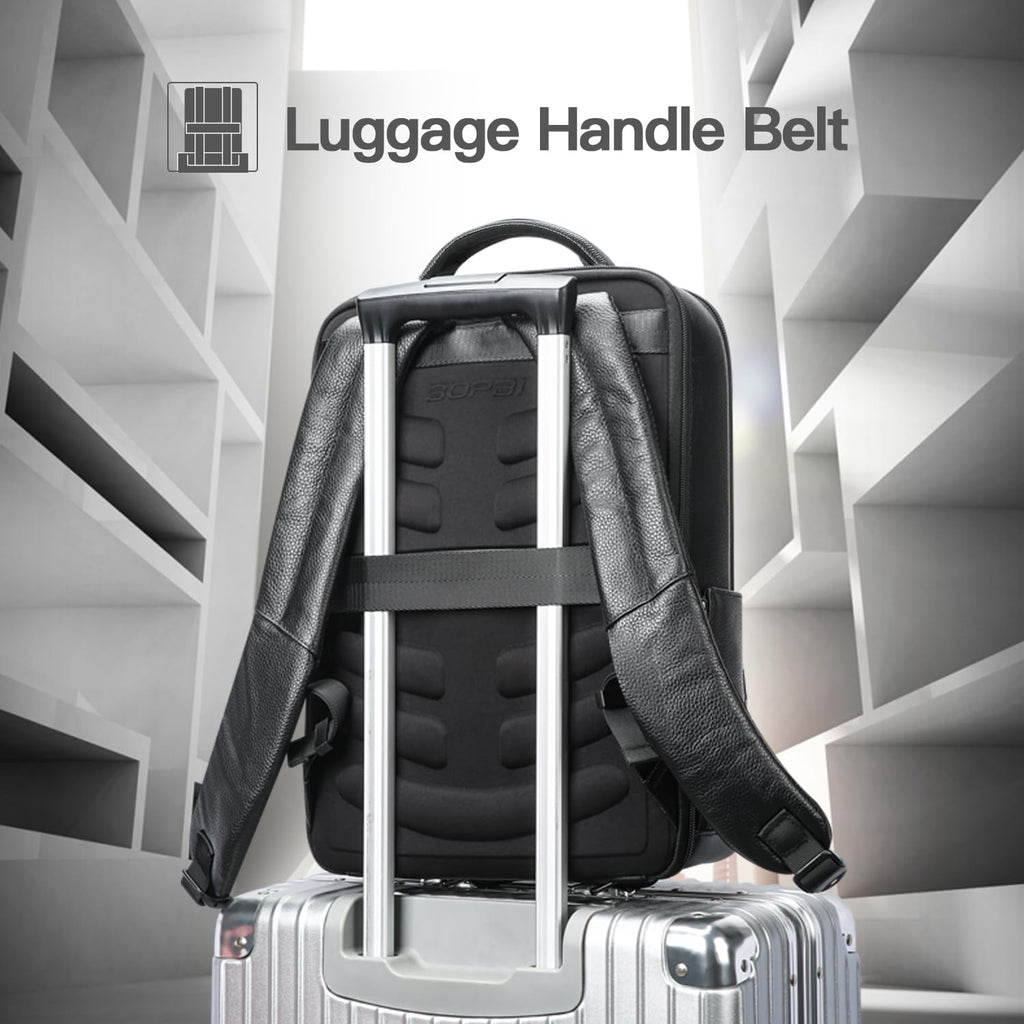 BOPai Executive Leather Backpack with USB Charging - Backpacks by Handbags Specialist Headquarter | Available at Handbags Specialist Headquarter