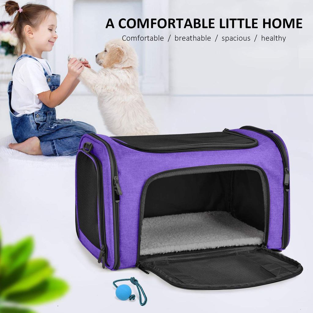 PawsVoyage: Grey TSA-Approved Pet Carrier (15lbs Max) -  by Handbags Specialist Headquarter | Available at Handbags Specialist Headquarter