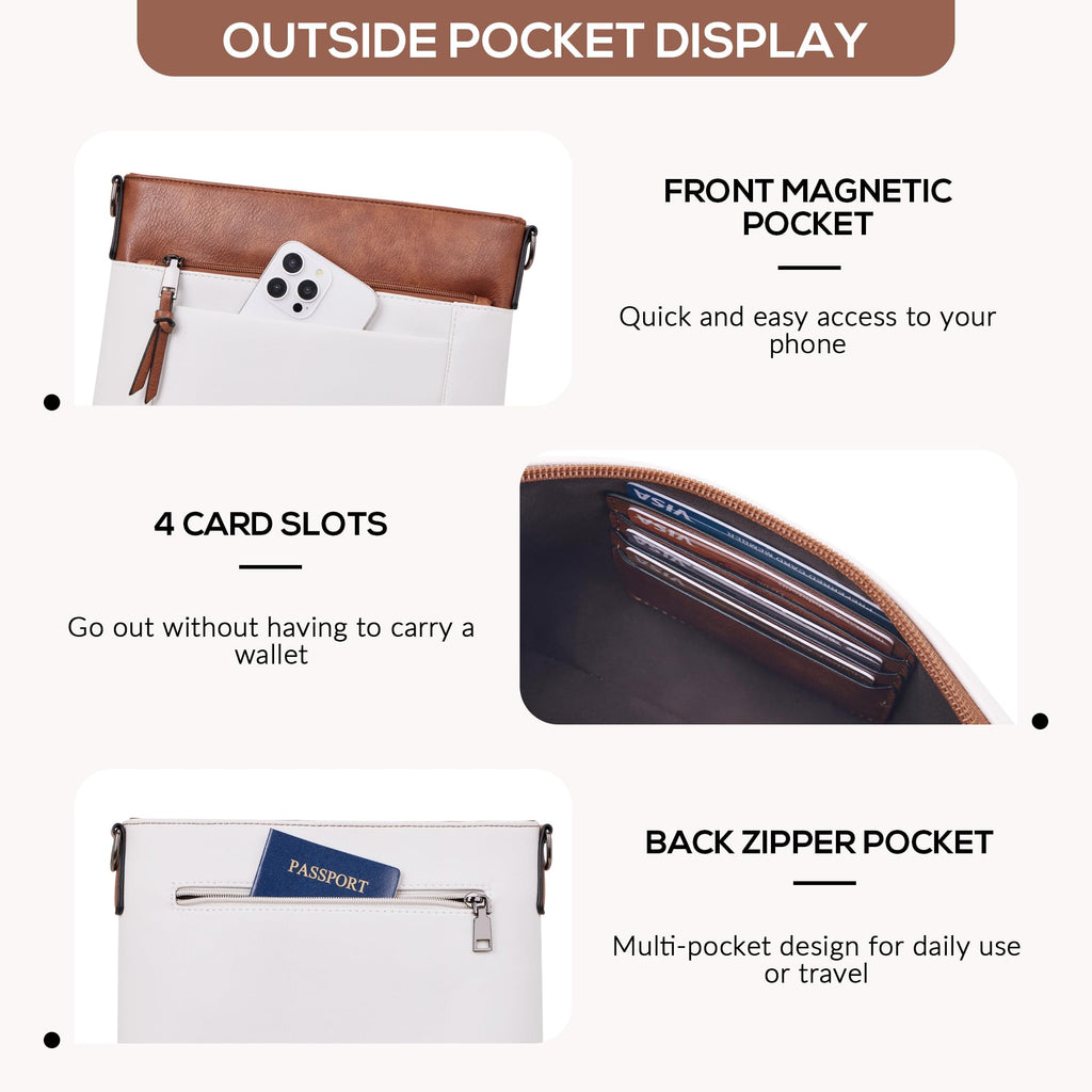 Chic Leather Crossbody with Card Slots for Women -  by Handbags Specialist Headquarter | Available at Handbags Specialist Headquarter