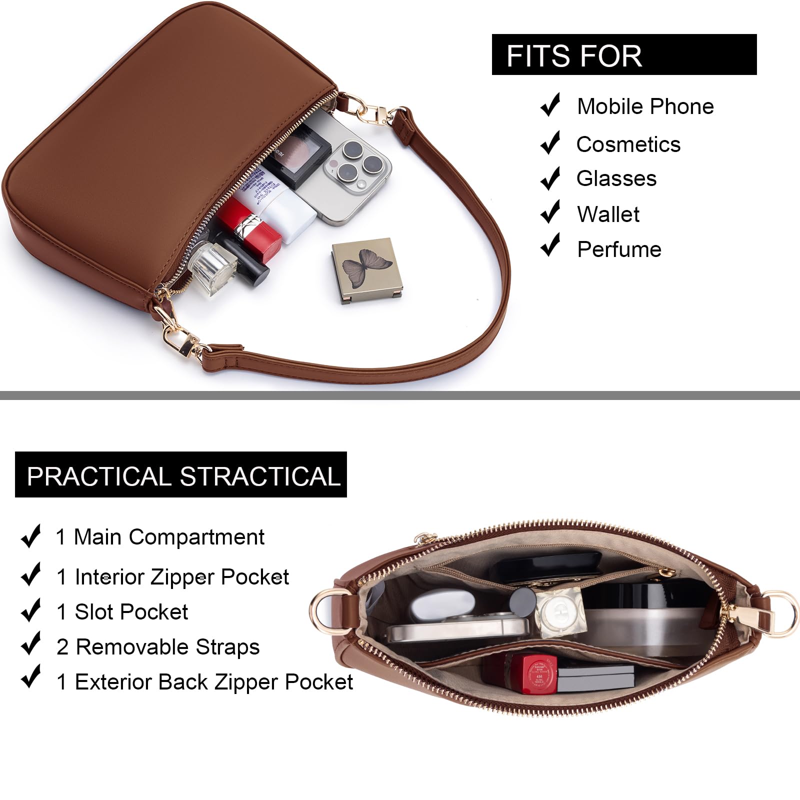 Retro Vegan Leather Shoulder Bag -  by Handbags Specialist Headquarter | Available at Handbags Specialist Headquarter