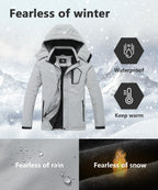 Men's Waterproof Fleece Lined Ski Jacket