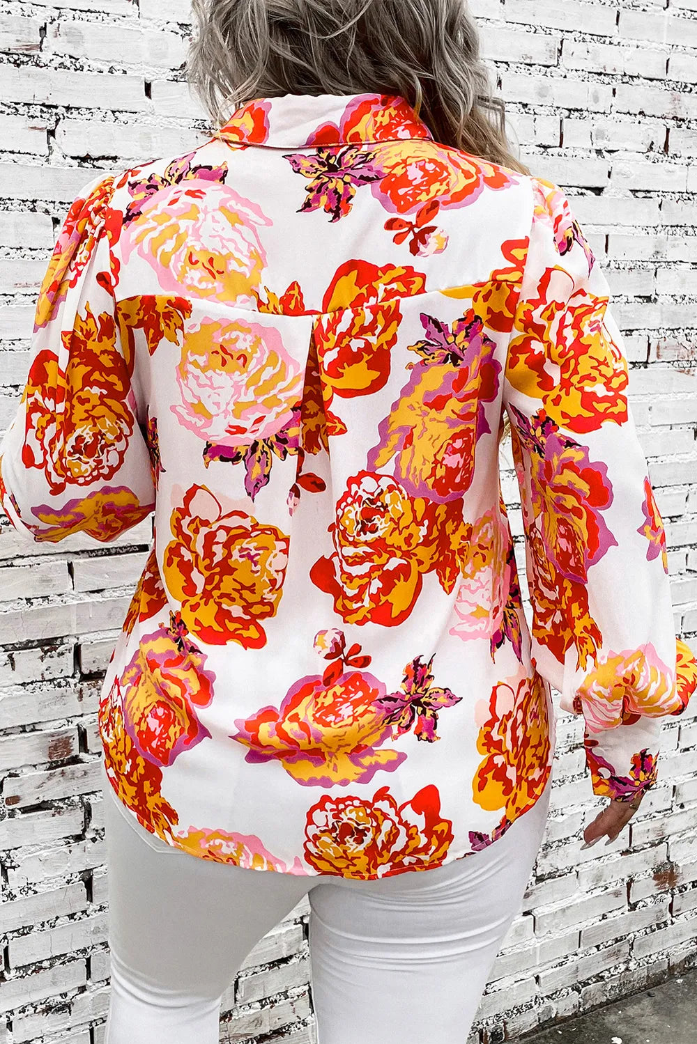 Plus Size Printed Long Sleeve Shirt - Plus Size Shirts by Trendsi | Available at Handbags Specialist Headquarter