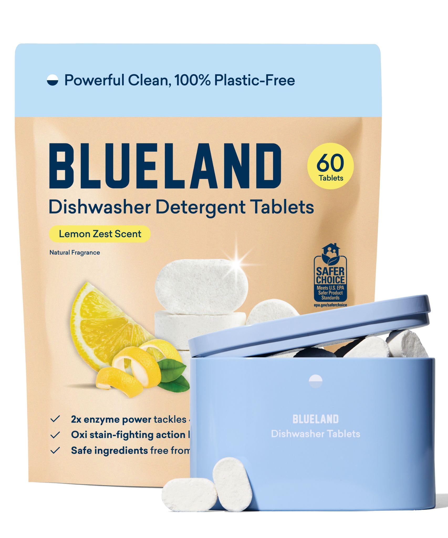 EcoClean Tabs: 60ct Plastic-Free Dishwasher Pods -  by Handbags Specialist Headquarter | Available at Handbags Specialist Headquarter