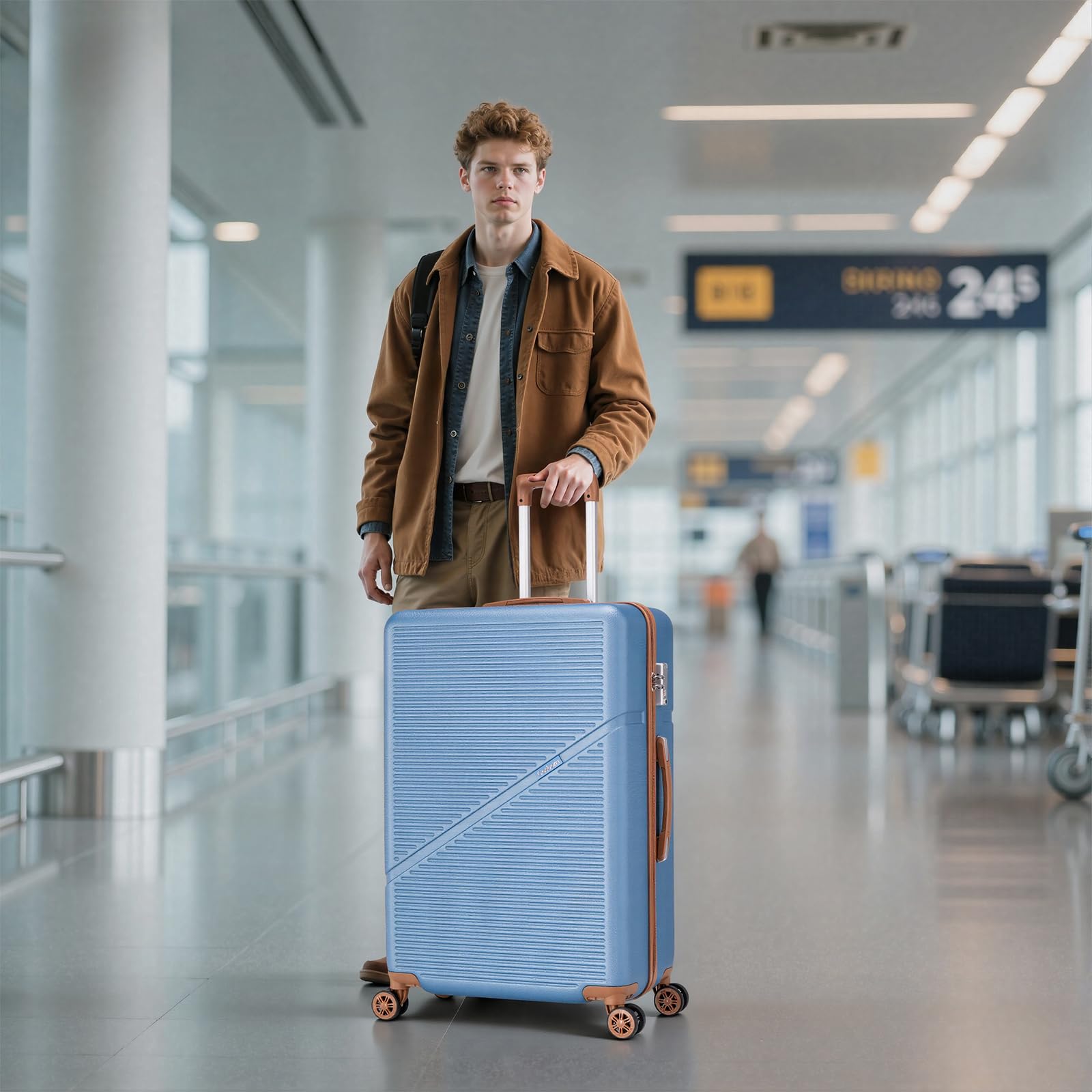 Cosbarn 5-Piece ABS Spinner Luggage Set with TSA Lock
