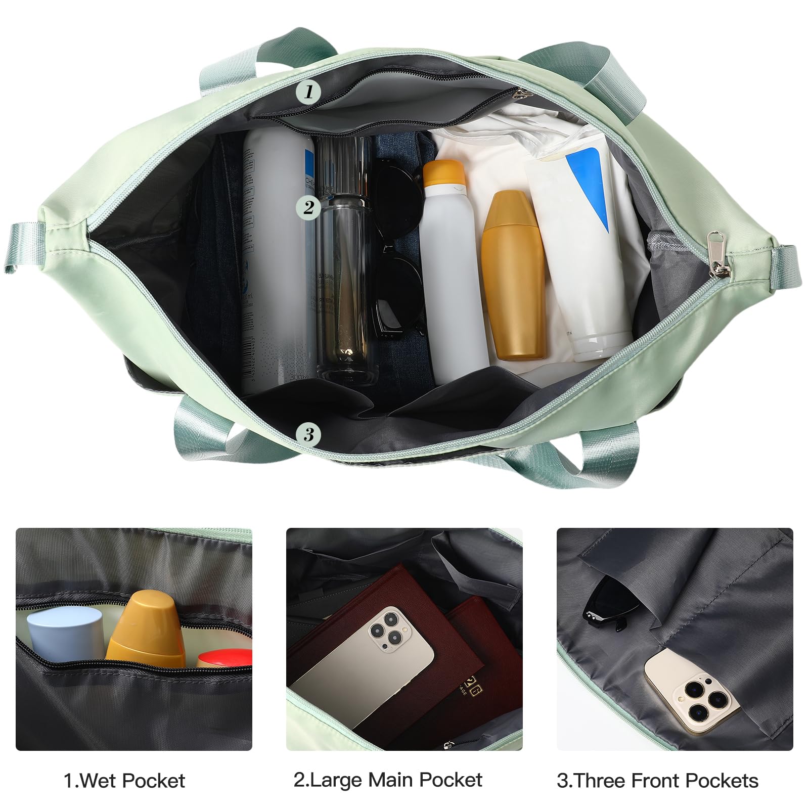 Pink Expandable Travel Duffel with Wet Pocket -  by Handbags Specialist Headquarter | Available at Handbags Specialist Headquarter