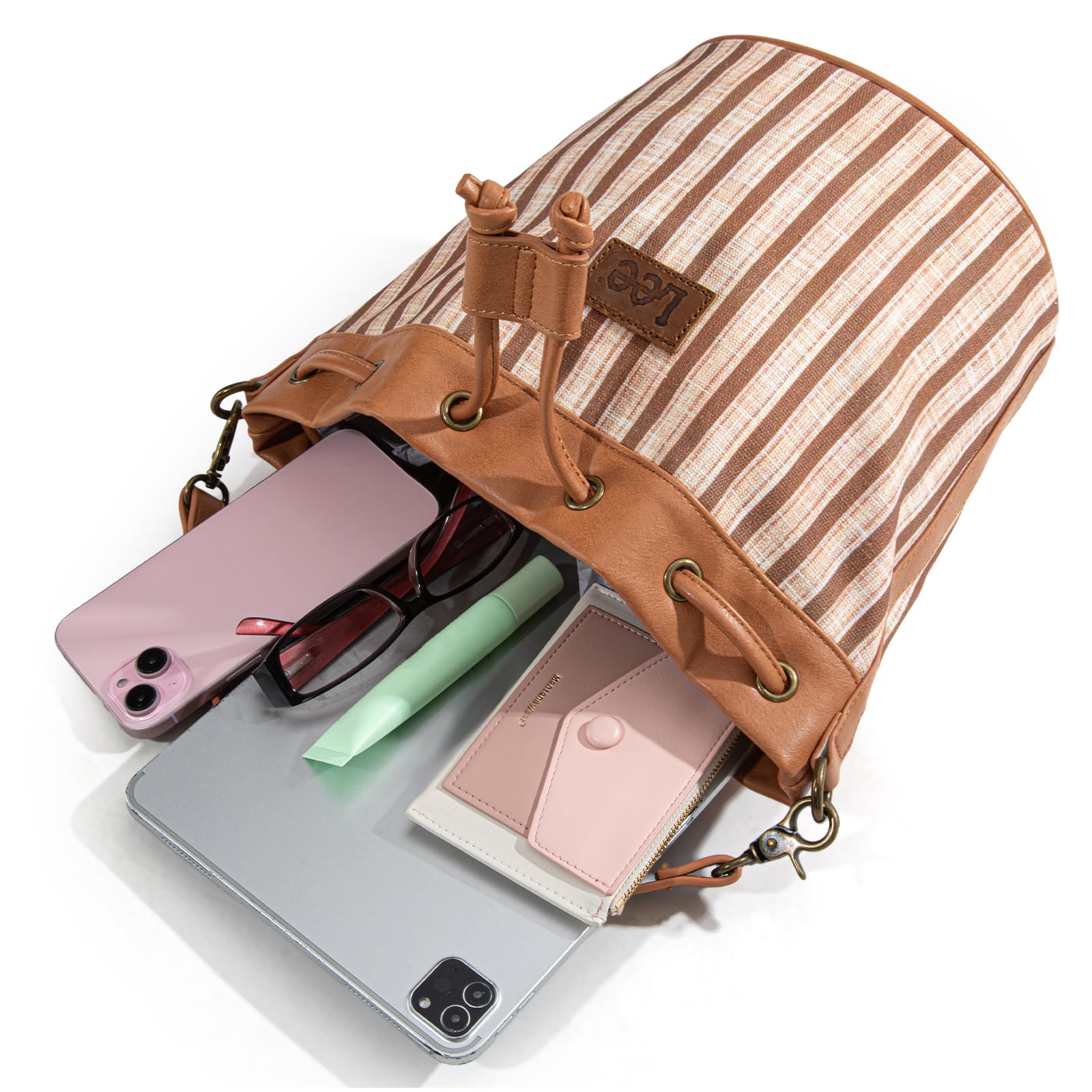 Montana West Lee Drawstring Hobo Bucket Bag -  by Handbags Specialist Headquarter | Available at Handbags Specialist Headquarter