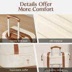 Coolife 3-Piece Hardside Luggage Set - Apricot White