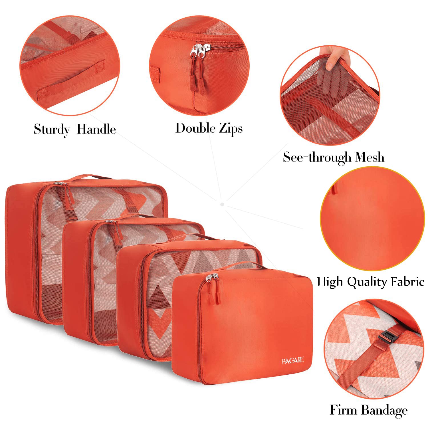 TravelMate 8-Piece Packing Cubes - Luggage Travel Bags by Handbags Specialist Headquarter | Available at Handbags Specialist Headquarter
