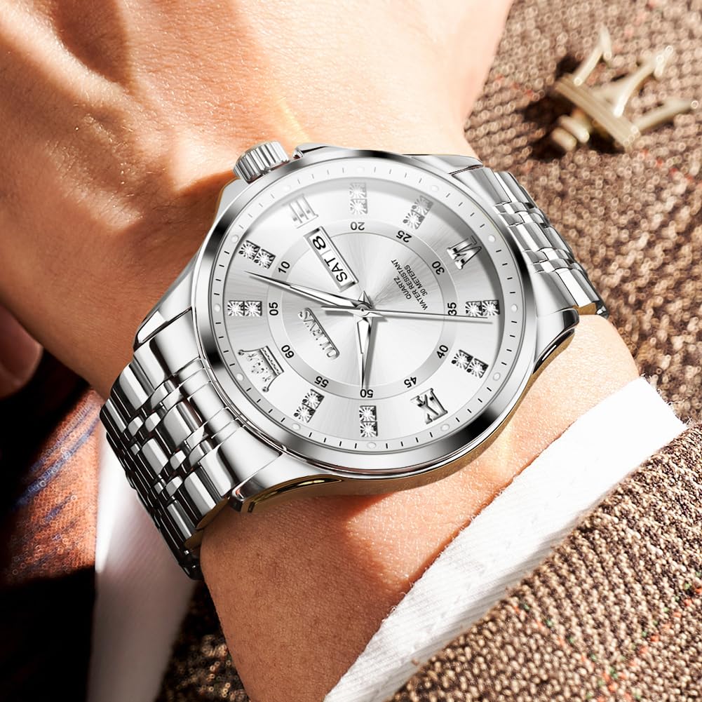 OLEVS Luxe: Men's Golden Dial Quartz Business Watch