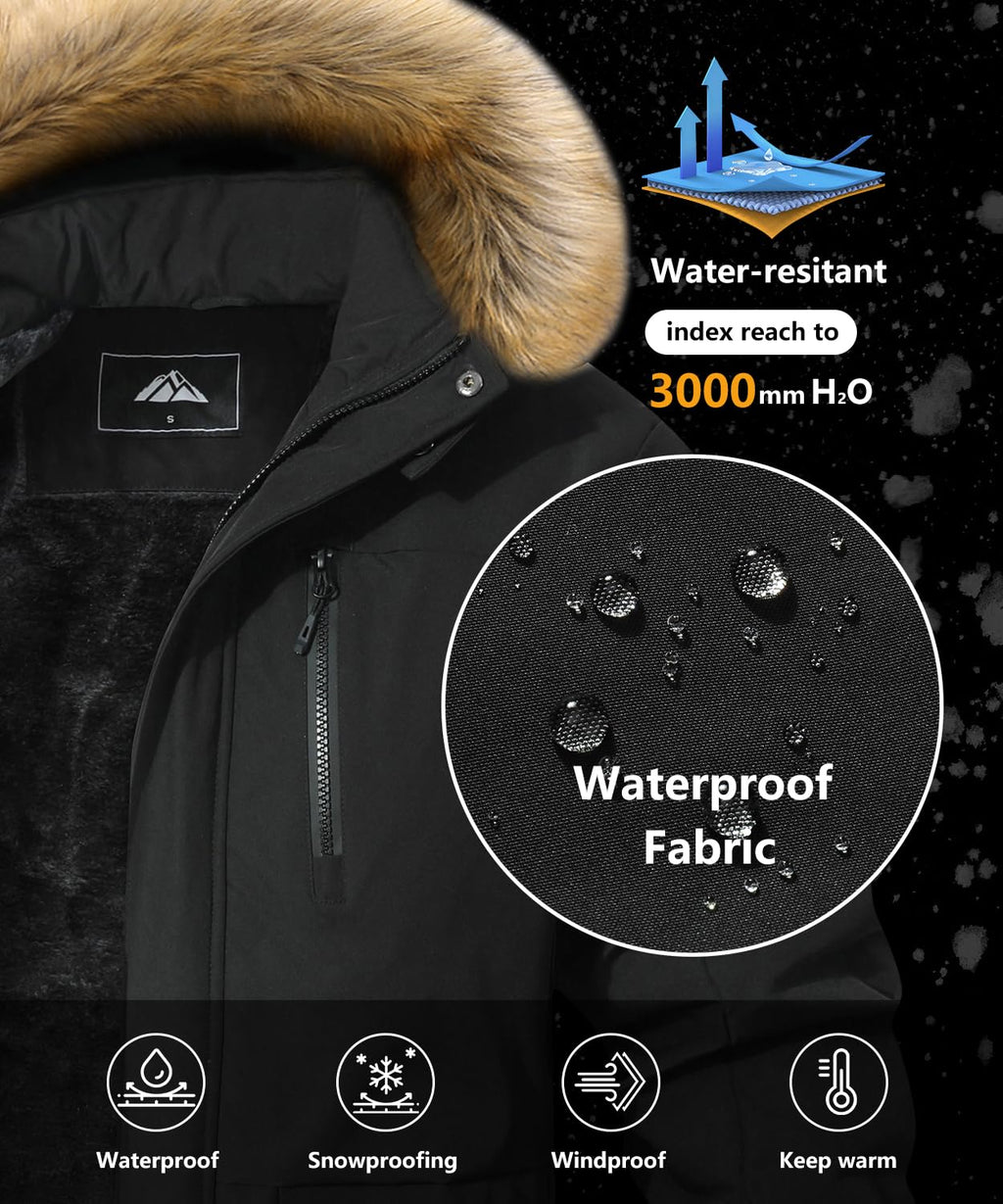Men's Waterproof Warm Ski Snow Jacket Parka