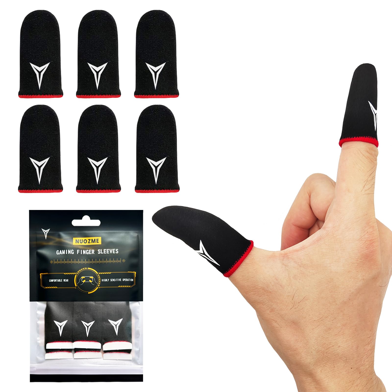 Nuozme Pro Touch Finger Sleeves - 6 Pack Gaming Gear -  by Handbags Specialist Headquarter | Available at Handbags Specialist Headquarter