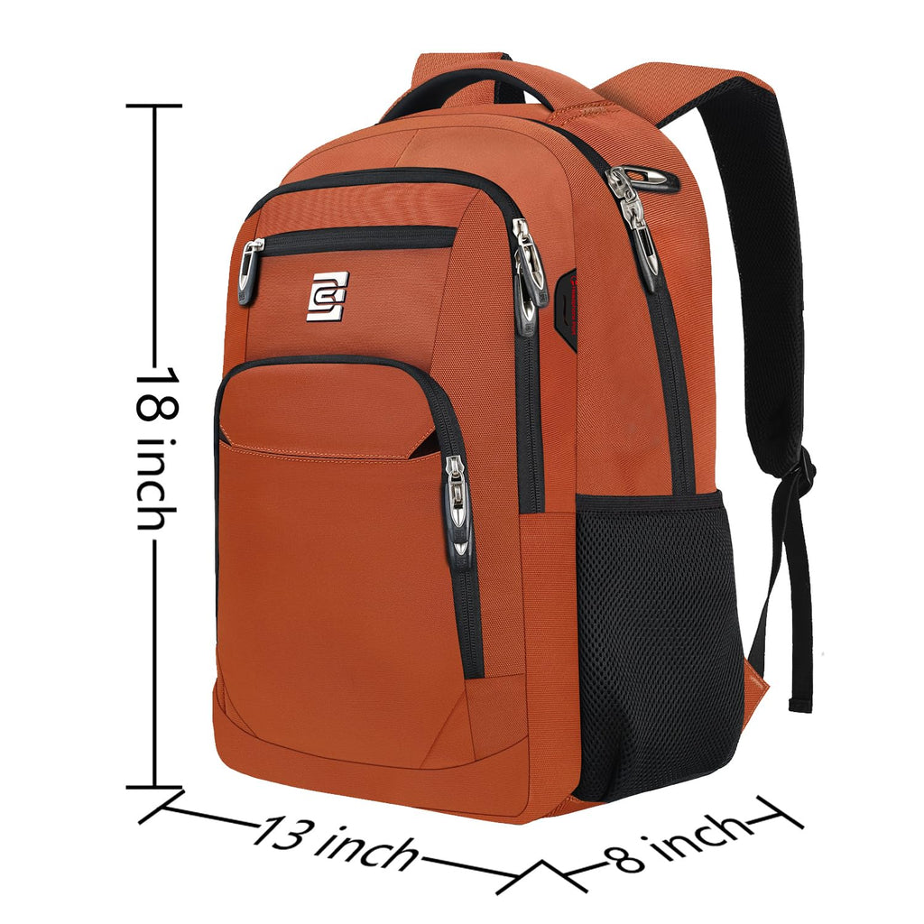 Volher Anti-Theft USB Laptop Backpack - Rose Red