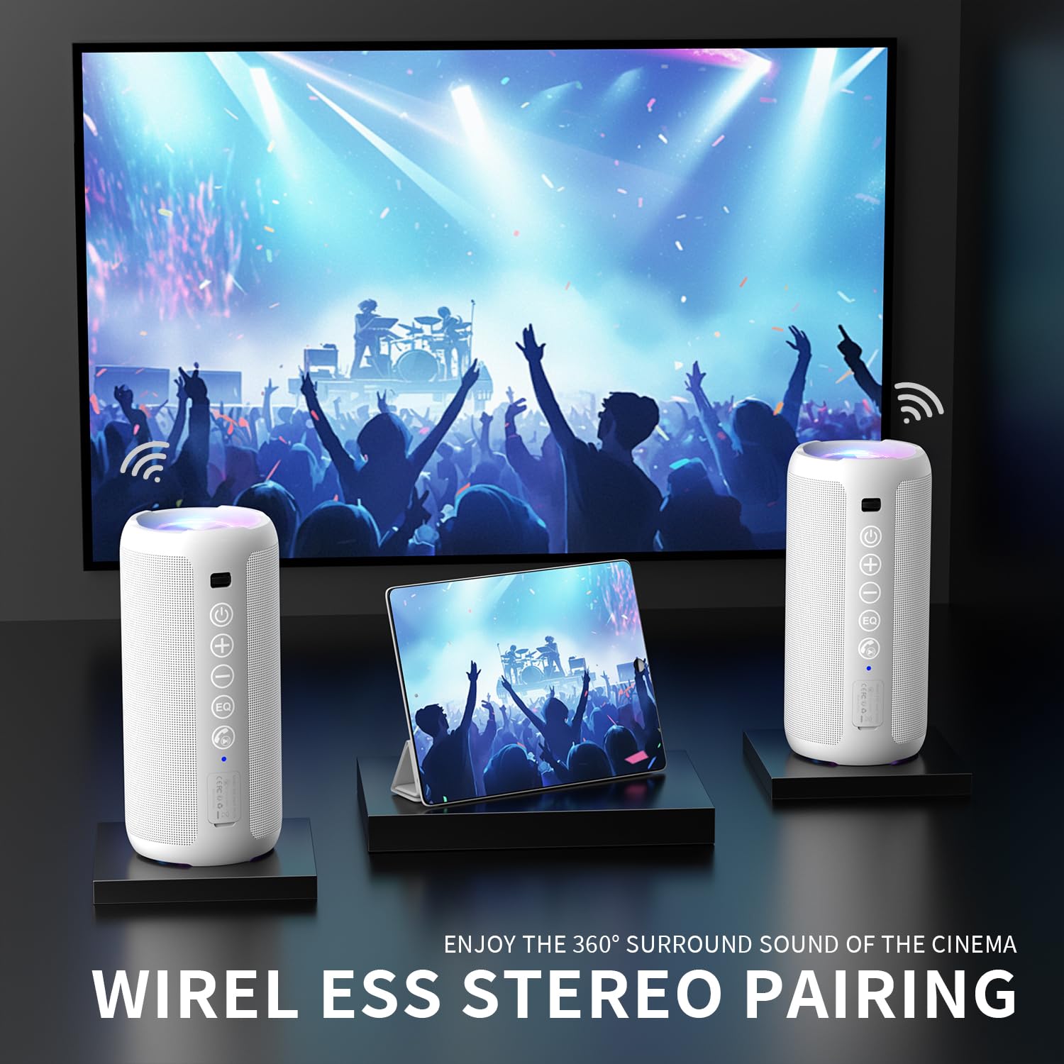 Ortizan AquaBass: IPX7 Bluetooth Speaker & Gift Pick - Decor by Handbags Specialist Headquarter | Available at Handbags Specialist Headquarter