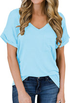 Best Casual V-neck tee for women 2025 - Women Tops by Handbags Specialist Headquarter | Available at Handbags Specialist Headquarter