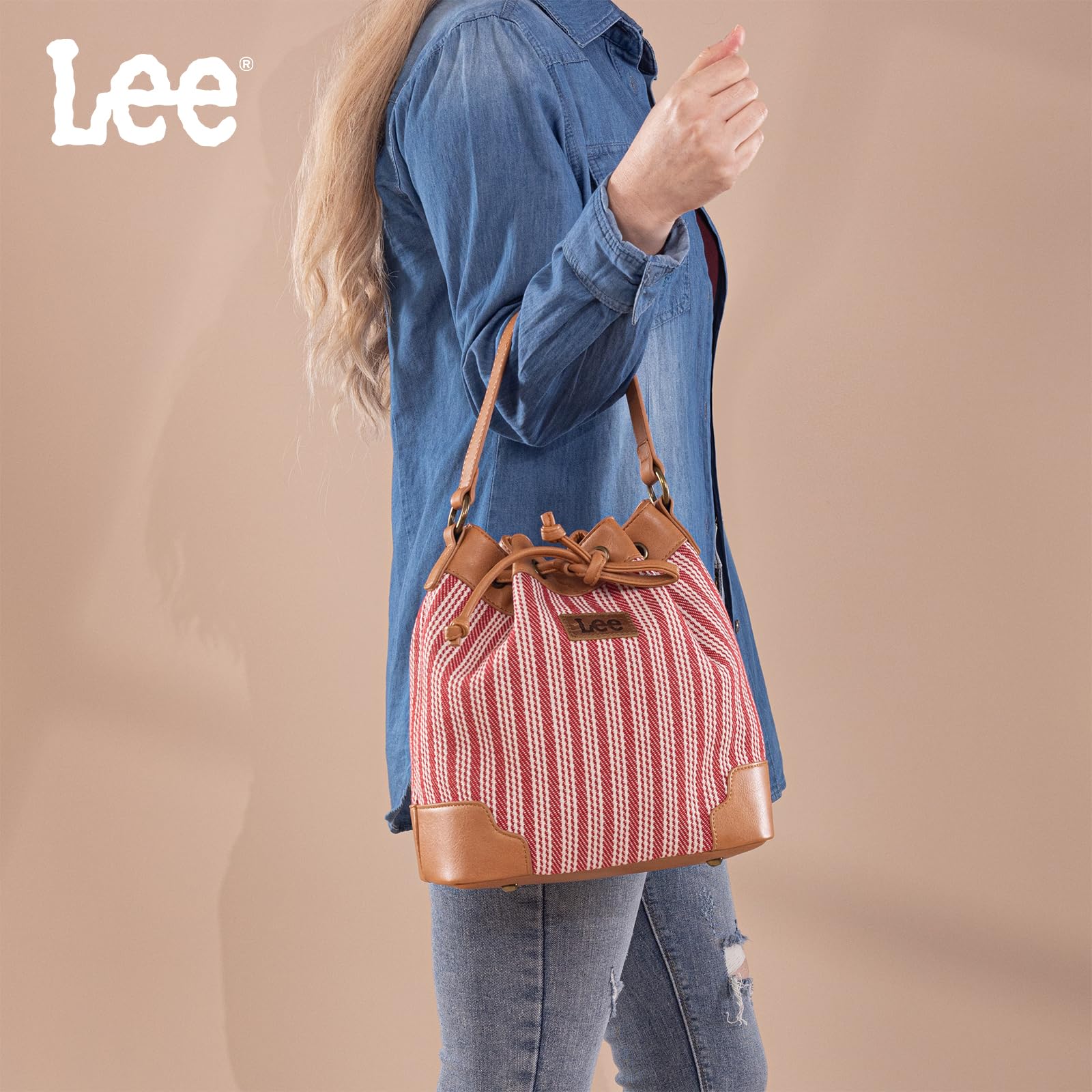 Montana West Lee Drawstring Hobo Bucket Bag -  by Handbags Specialist Headquarter | Available at Handbags Specialist Headquarter