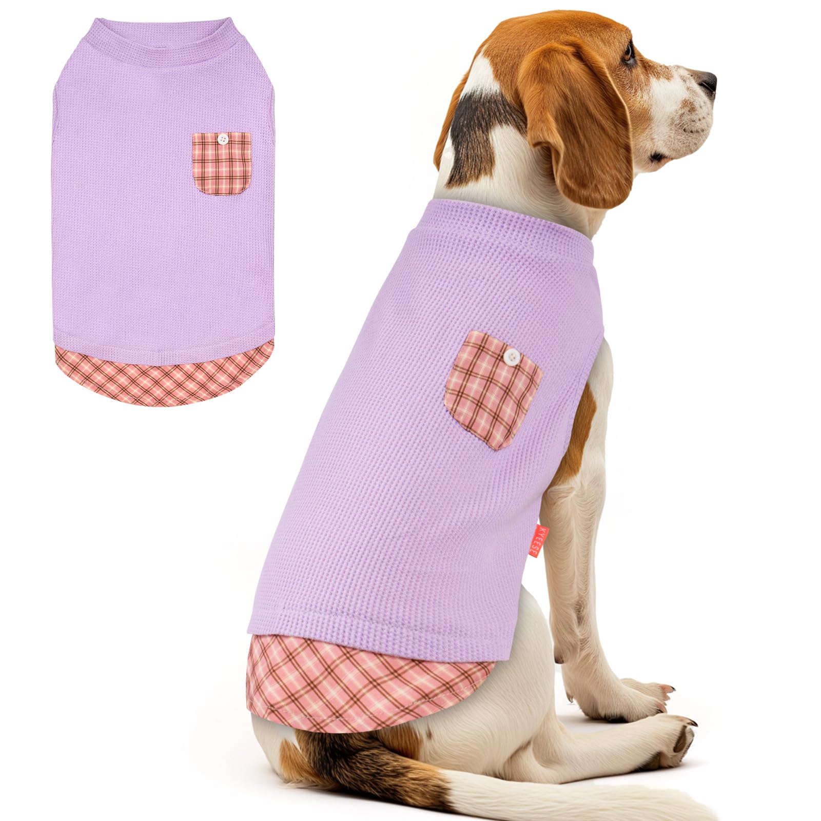 PlaidPup Waffle Vest: Soft, Stretchy, & Cute! - Pet Supplies by Handbags Specialist Headquarter | Available at Handbags Specialist Headquarter
