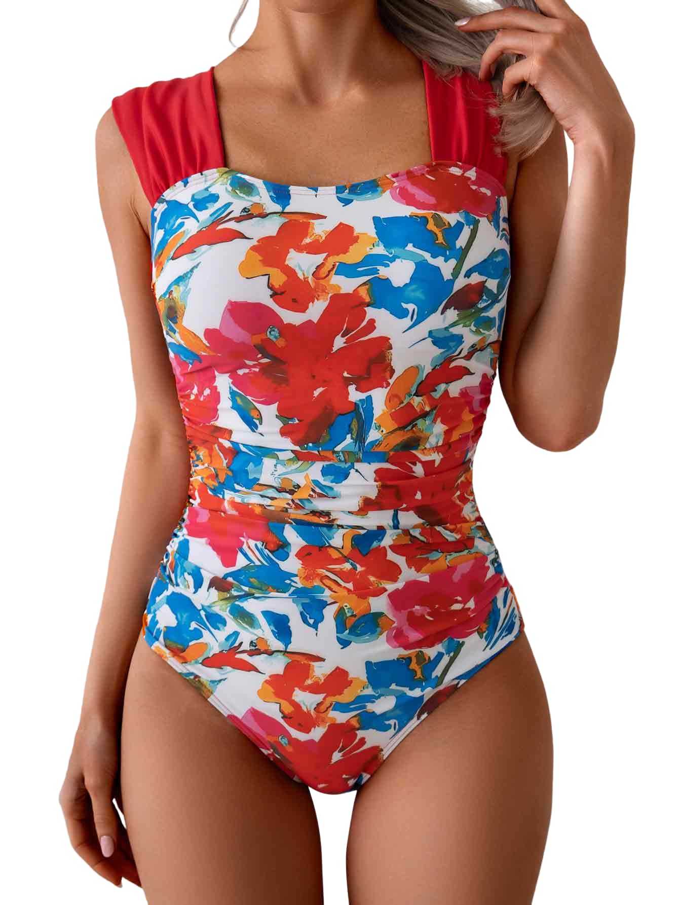Square Neck One Piece Swimsuit