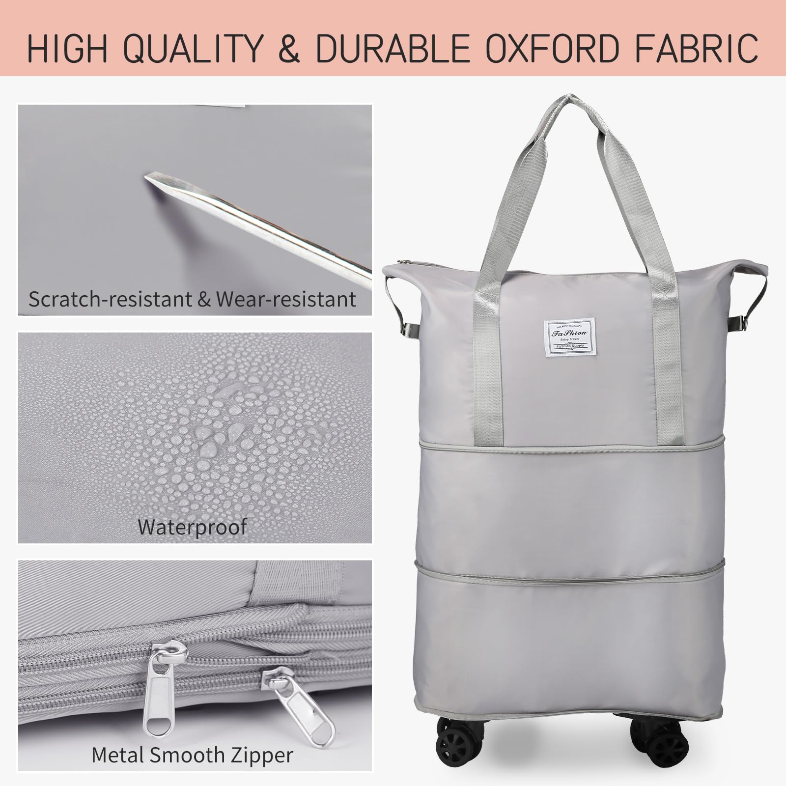 VoyagePro Expandable Wheeled Duffle Bag -  by Handbags Specialist Headquarter | Available at Handbags Specialist Headquarter