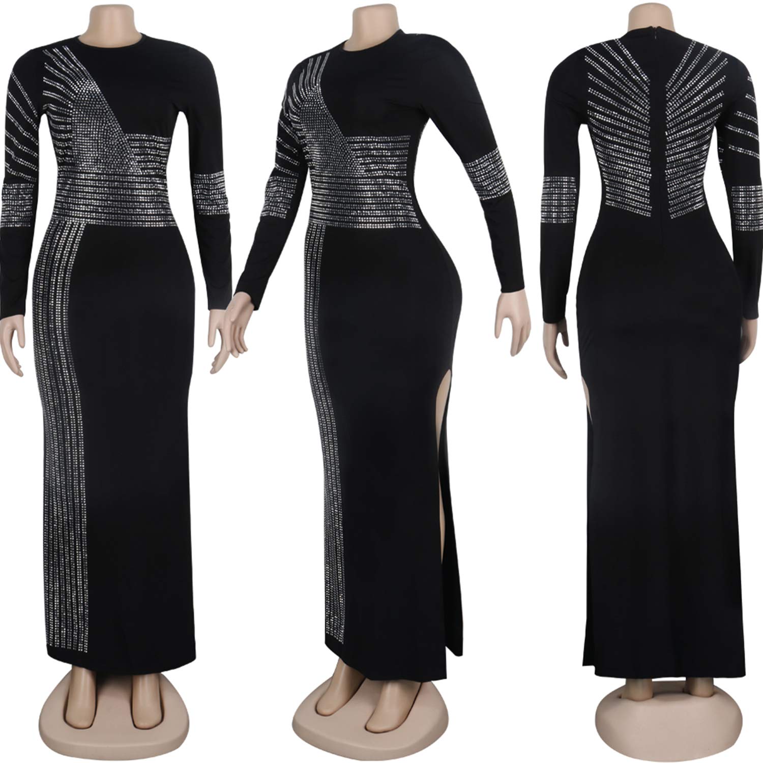 Women's Diamond Long Sleeve Party Club Dress