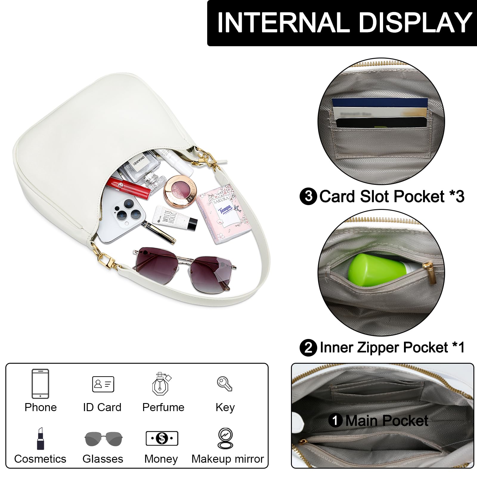 Retro Chic Hobo Bag - Cute Underarm Purse - Shoulder Bags by Handbags Specialist Headquarter | Available at Handbags Specialist Headquarter