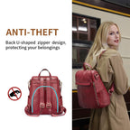 Kattee Women's Luxe Anti-Theft Leather Backpack Bag - Backpack Bags by Handbags Specialist Headquarter | Available at Handbags Specialist Headquarter