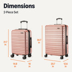 Rose Gold Hardside Carry-On - Luggage Travel Bags by Handbags Specialist Headquarter | Available at Handbags Specialist Headquarter