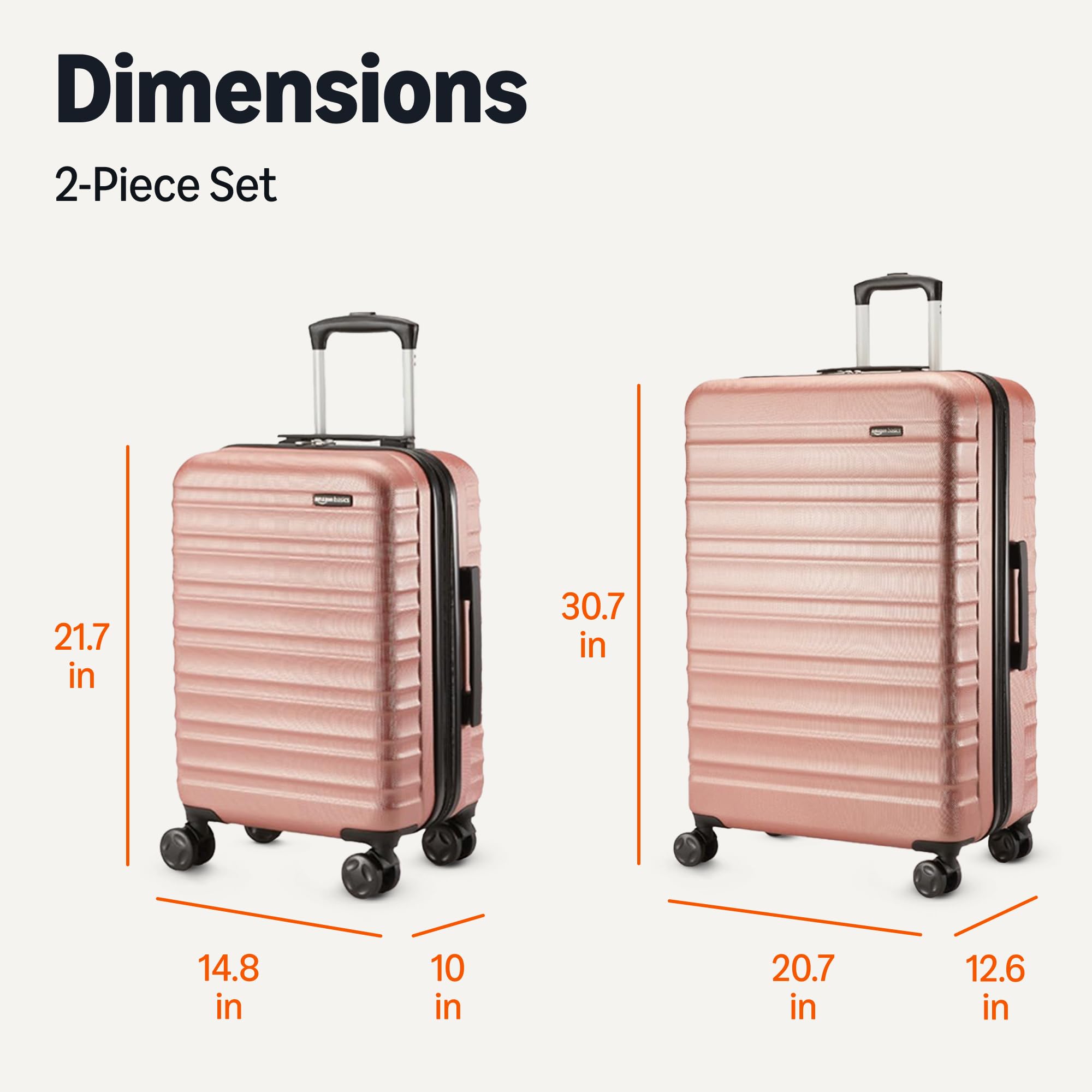 Rose Gold Hardside Carry-On - Luggage Travel Bags by Handbags Specialist Headquarter | Available at Handbags Specialist Headquarter