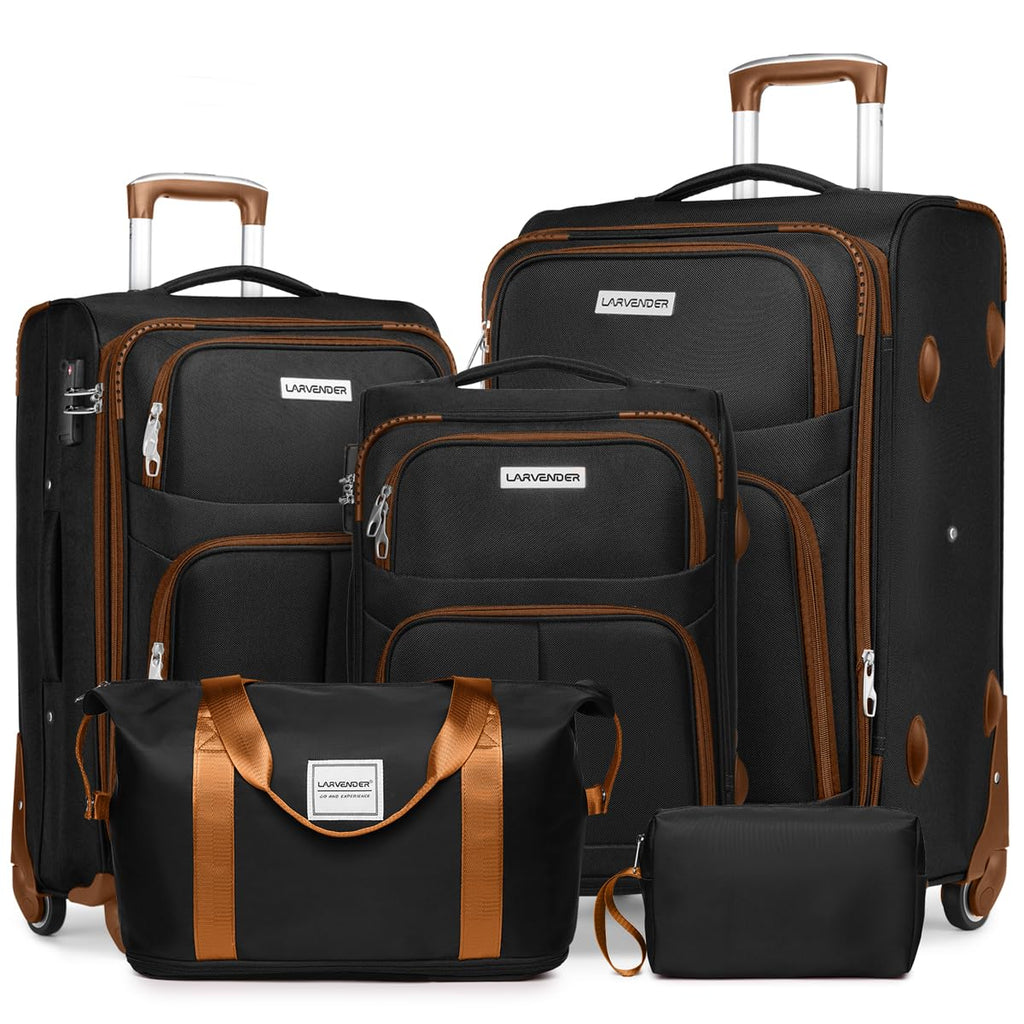 LARVENDER Expandable 5-Piece Spinner Luggage Set -  by Handbags Specialist Headquarter | Available at Handbags Specialist Headquarter