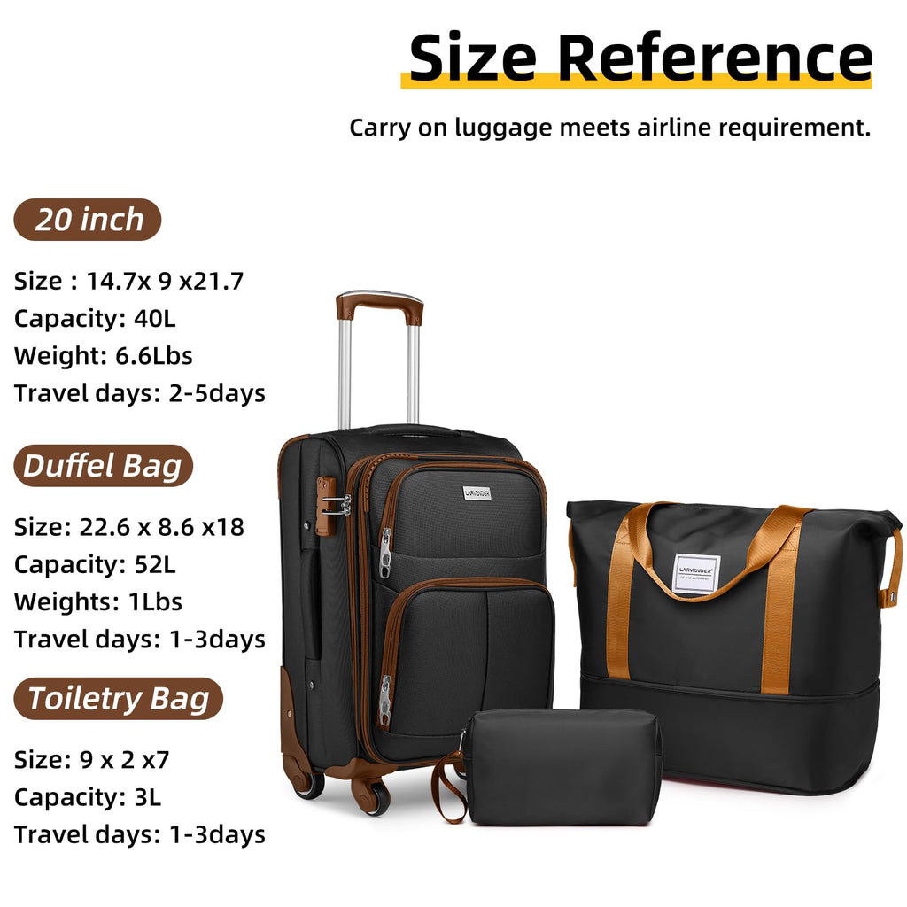LARVENDER Expandable 5-Piece Spinner Luggage Set -  by Handbags Specialist Headquarter | Available at Handbags Specialist Headquarter