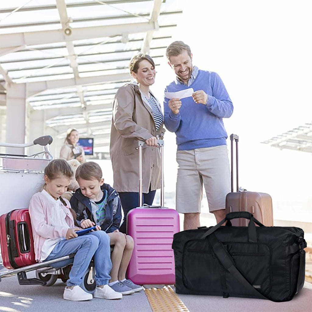 Foldable 65L Duffle Bag with Shoe Compartment