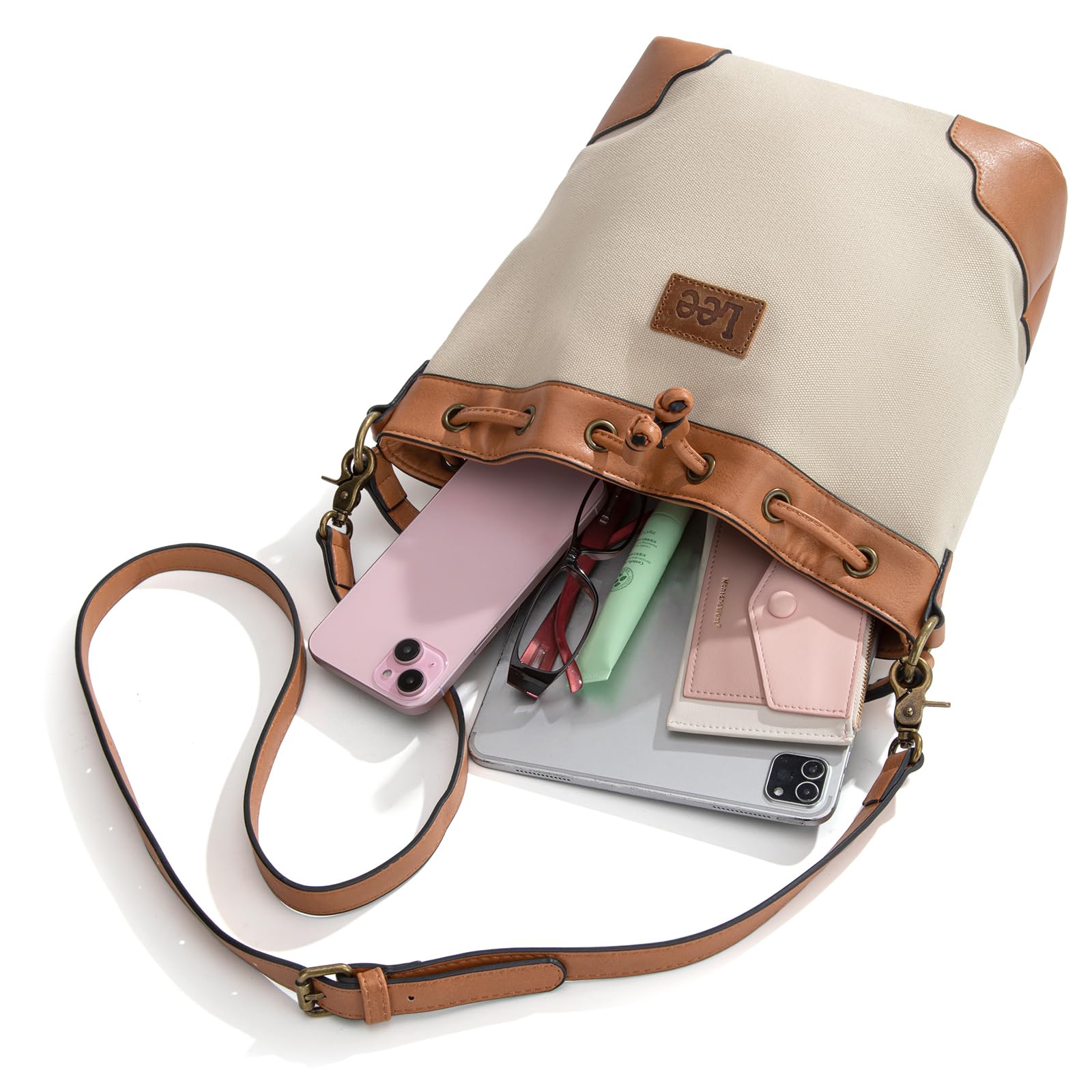 Montana West Lee Drawstring Hobo Bucket Bag -  by Handbags Specialist Headquarter | Available at Handbags Specialist Headquarter