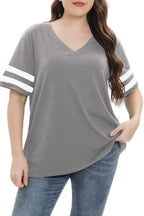 Summer V-Neck Plus Tunic Tee for Women 1X-5X - Woman T-Shirt by Handbags Specialist Headquarter | Available at Handbags Specialist Headquarter
