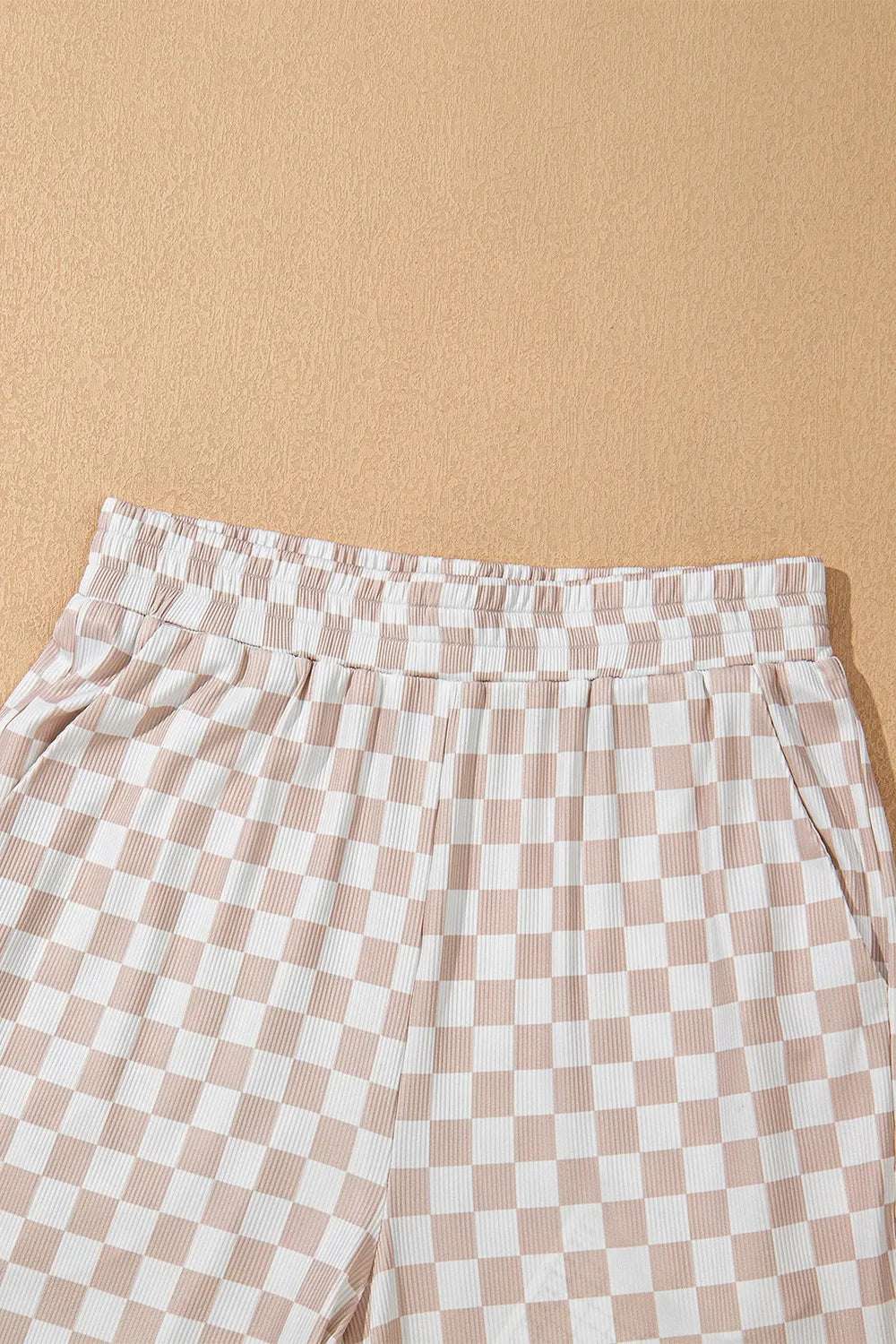 Ribbed Texture Checkered Print Tank and Pants Set - Sleepwear by Trendsi | Available at Handbags Specialist Headquarter