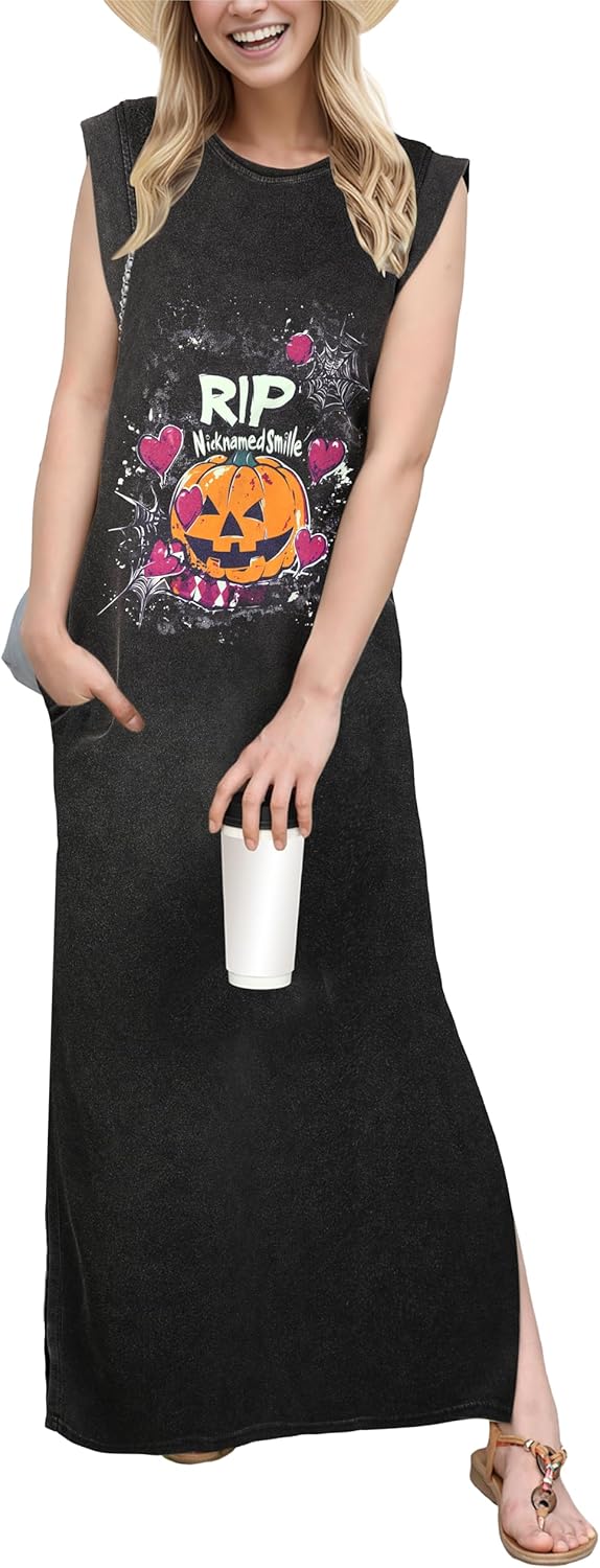 Women's Casual Maxi Dress with Pockets