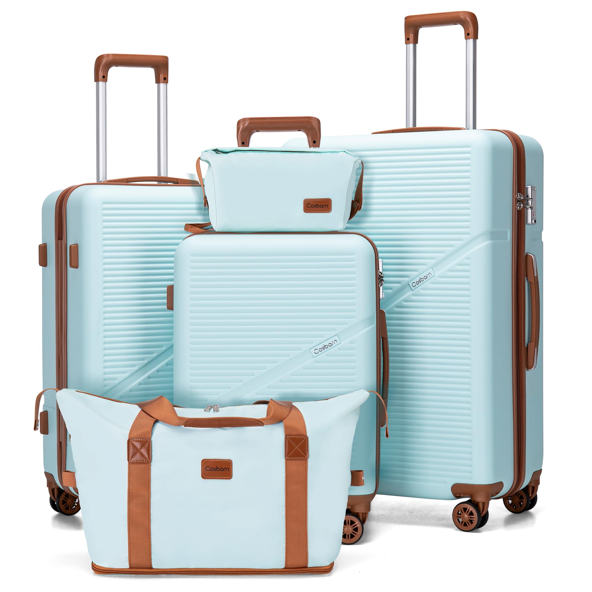 Cosbarn 5-Piece ABS Spinner Luggage Set with TSA Lock