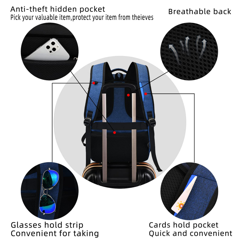 DUSLANG Travel Laptop Backpack with USB Port - Black - Backpack Bags by Handbags Specialist Headquarter | Available at Handbags Specialist Headquarter