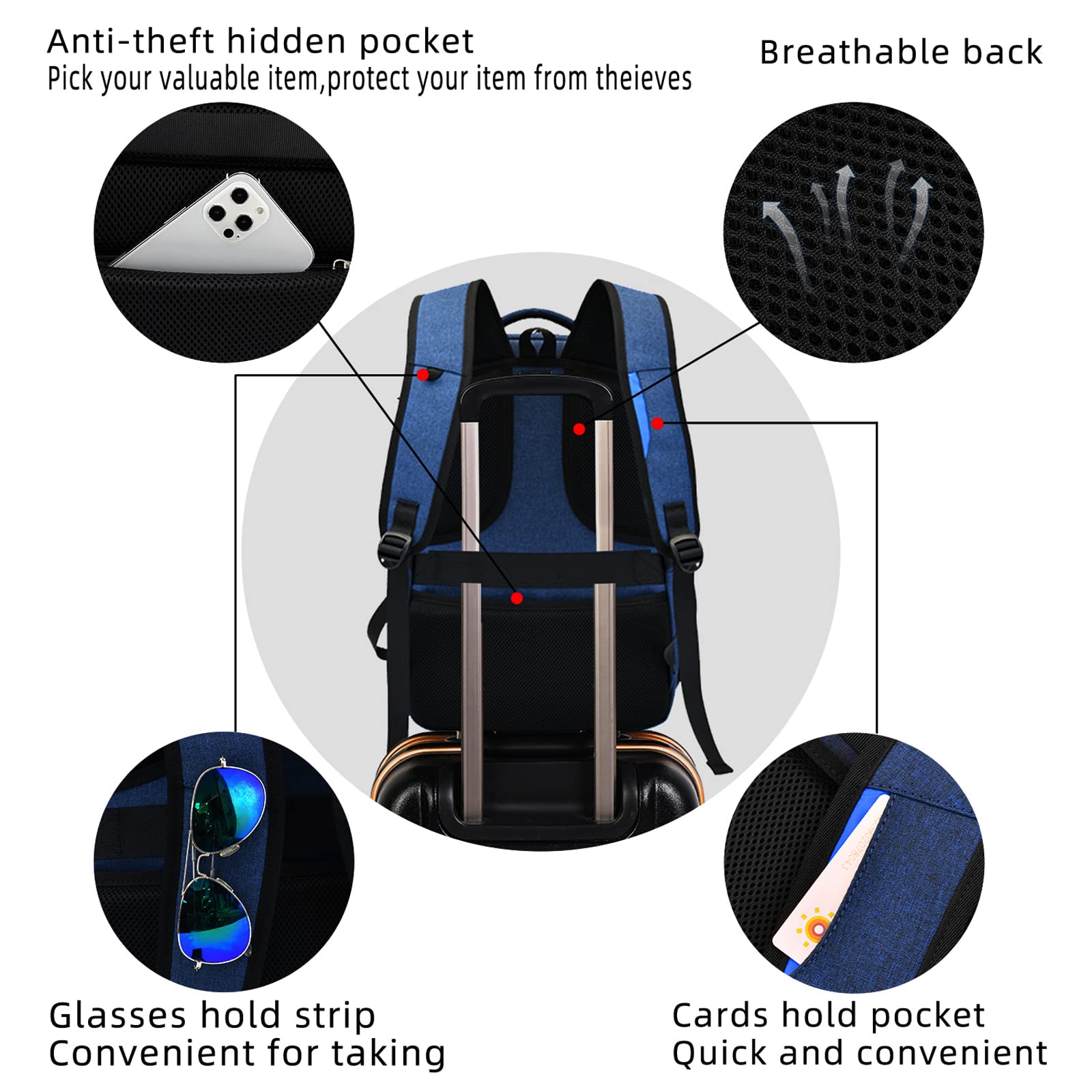 DUSLANG Travel Laptop Backpack with USB Port - Black - Backpack Bags by Handbags Specialist Headquarter | Available at Handbags Specialist Headquarter