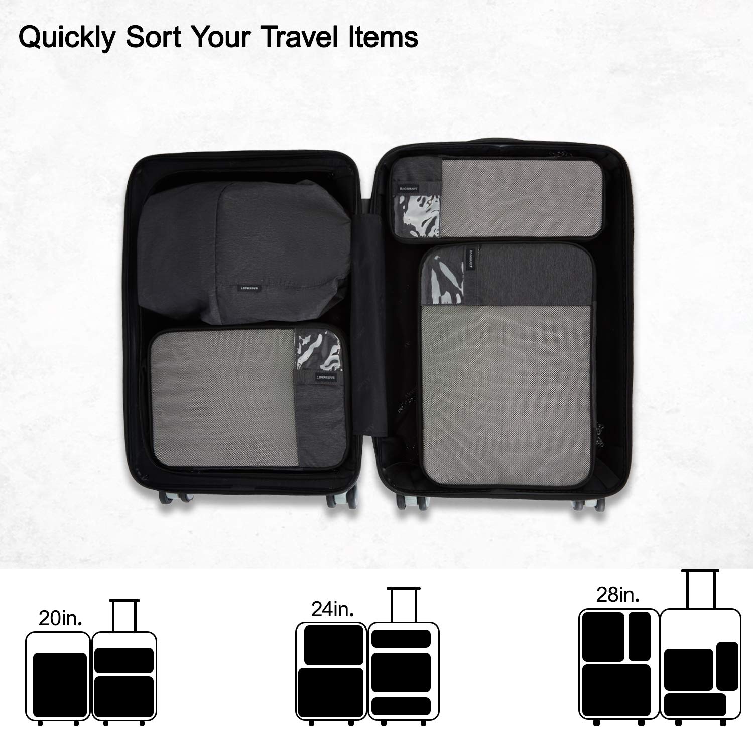 PackPro 6 Set Compression Cubes for Travel - Luggage Travel Bags by Handbags Specialist Headquarter | Available at Handbags Specialist Headquarter