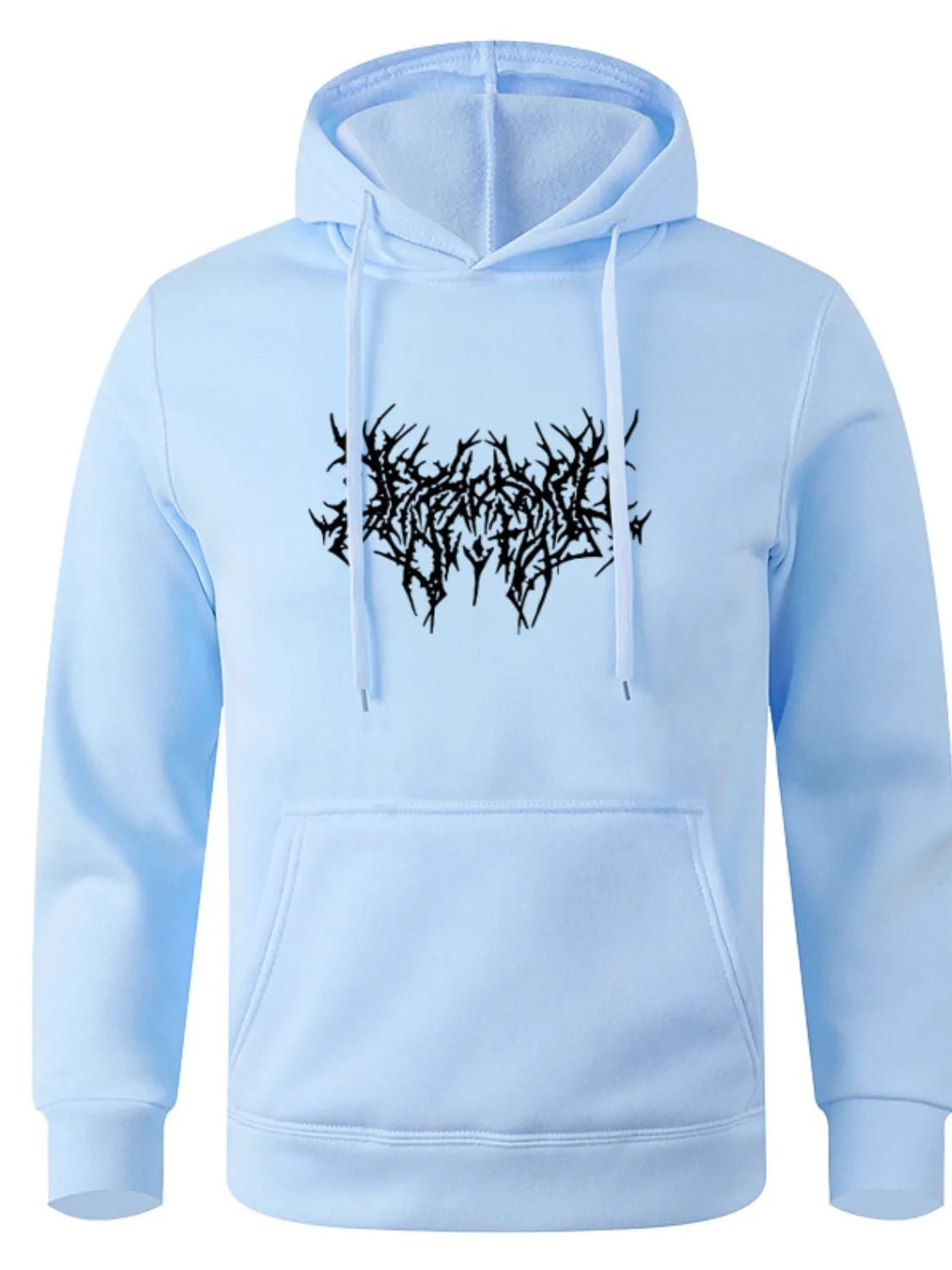 Men's Full Size Drawstring Graphic Long Sleeve Hoodie Plus Size - Men's Sweatshirts by Trendsi | Available at Handbags Specialist Headquarter