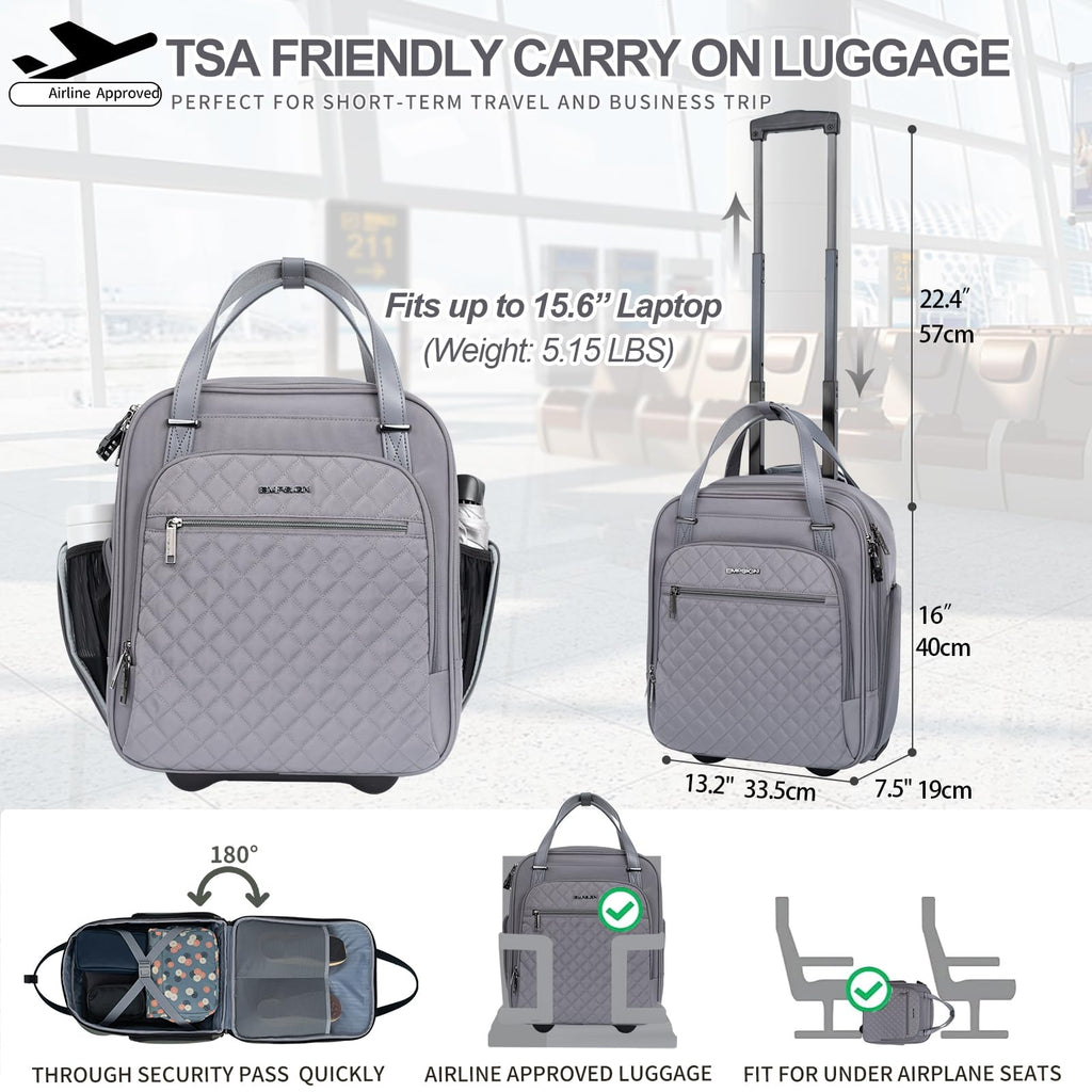EMPSIGN 16 Wheeled Underseat Travel Bag -  by Handbags Specialist Headquarter | Available at Handbags Specialist Headquarter