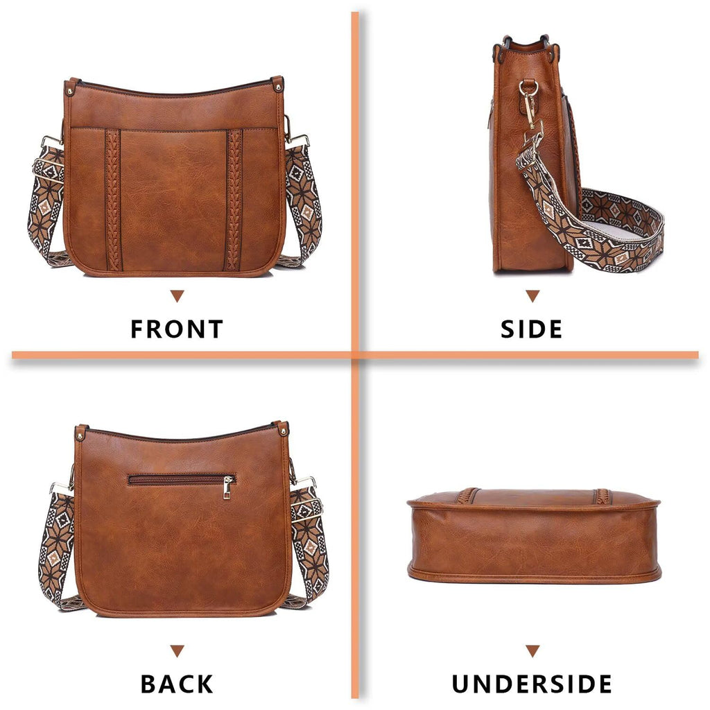 AUYOCO Chic Vegan Leather Crossbody Bag with Strap -  by Handbags Specialist Headquarter | Available at Handbags Specialist Headquarter