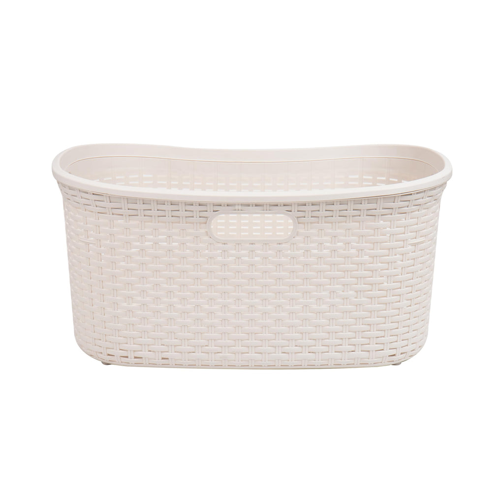 Ivory Wicker Mind Reader 40L Laundry Basket - Laundry Baskets by Handbags Specialist Headquarter | Available at Handbags Specialist Headquarter