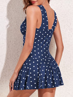 Plus Size Floral Shaping One Piece Swim Dress