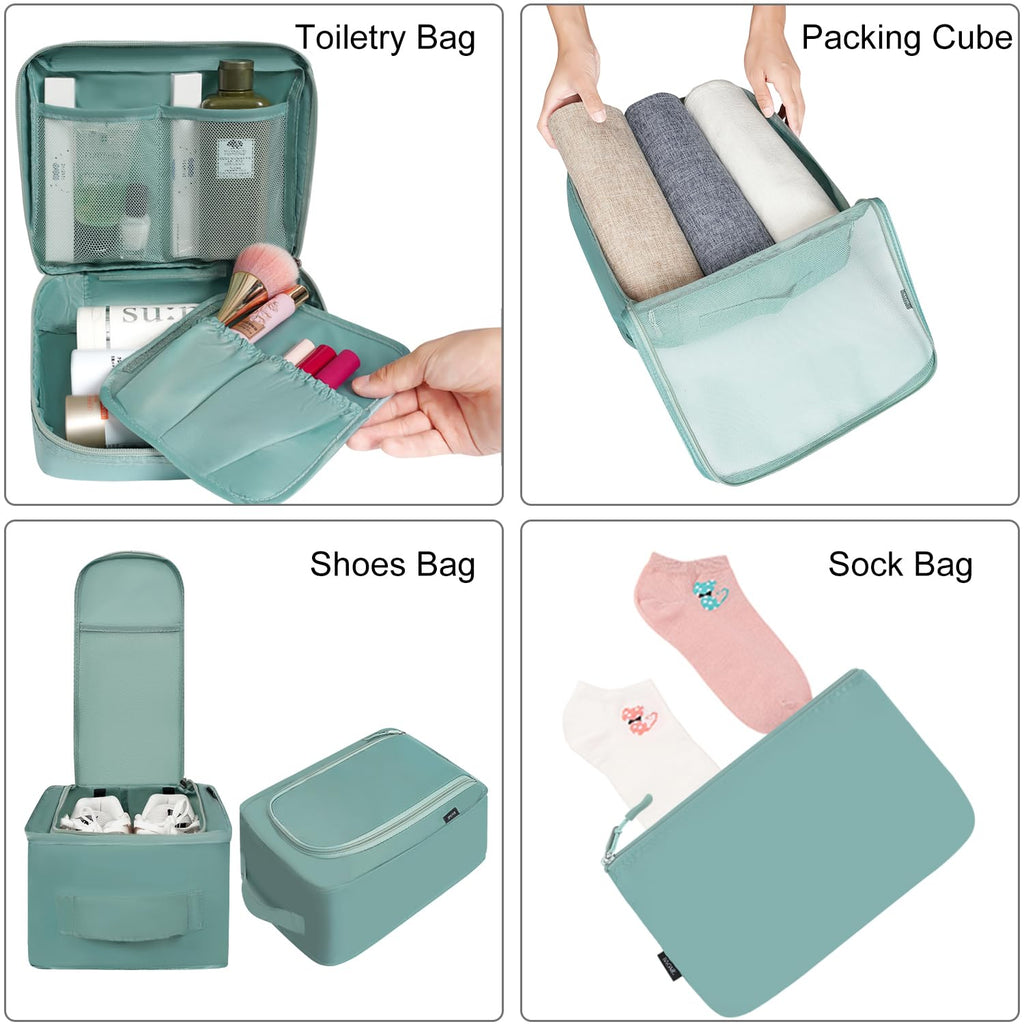 TravelMate 8-Piece Packing Cubes - Luggage Travel Bags by Handbags Specialist Headquarter | Available at Handbags Specialist Headquarter