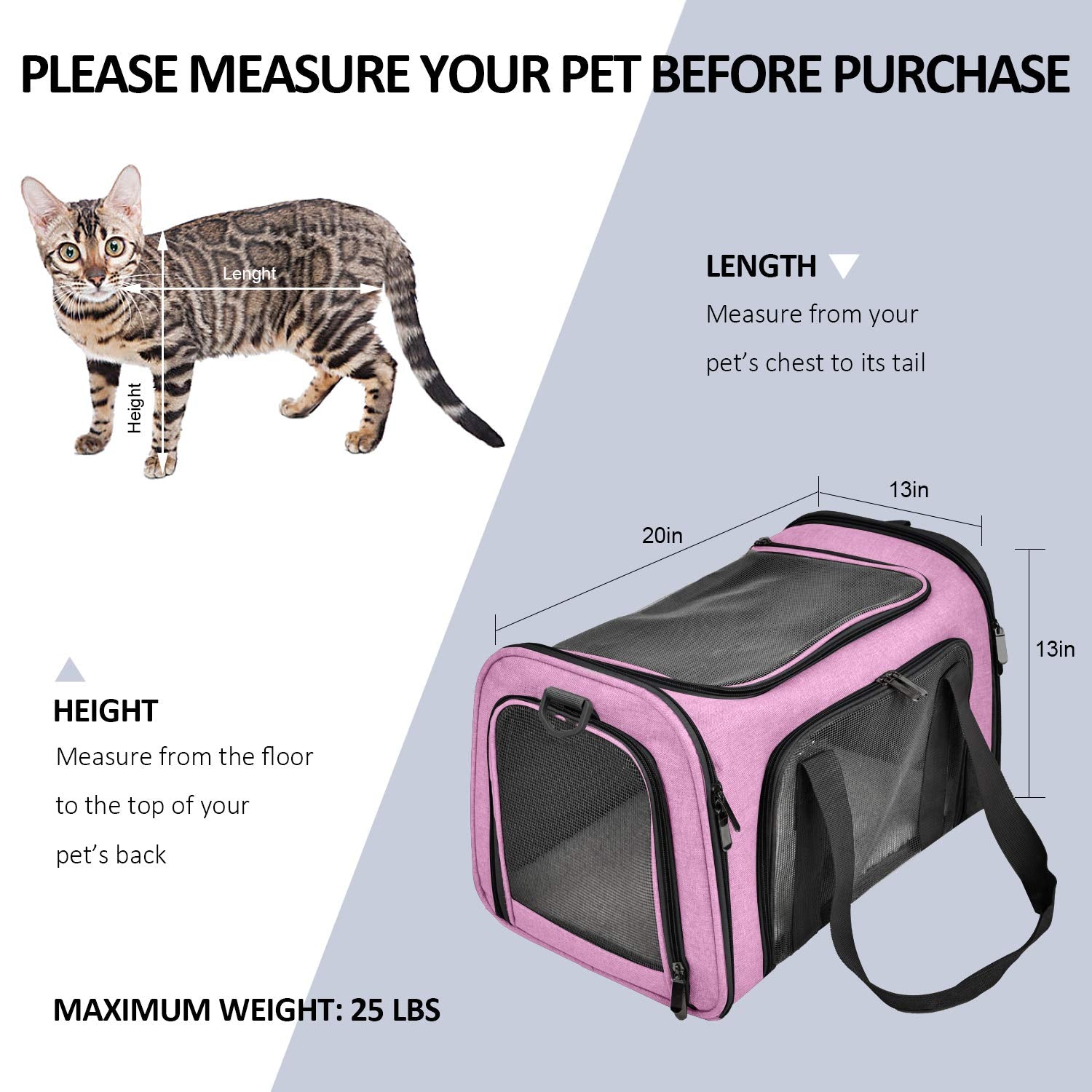 PawsVoyage: Grey TSA-Approved Pet Carrier (15lbs Max) -  by Handbags Specialist Headquarter | Available at Handbags Specialist Headquarter
