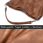 Lapsting Boho Faux Leather Hobo Shoulder Bag